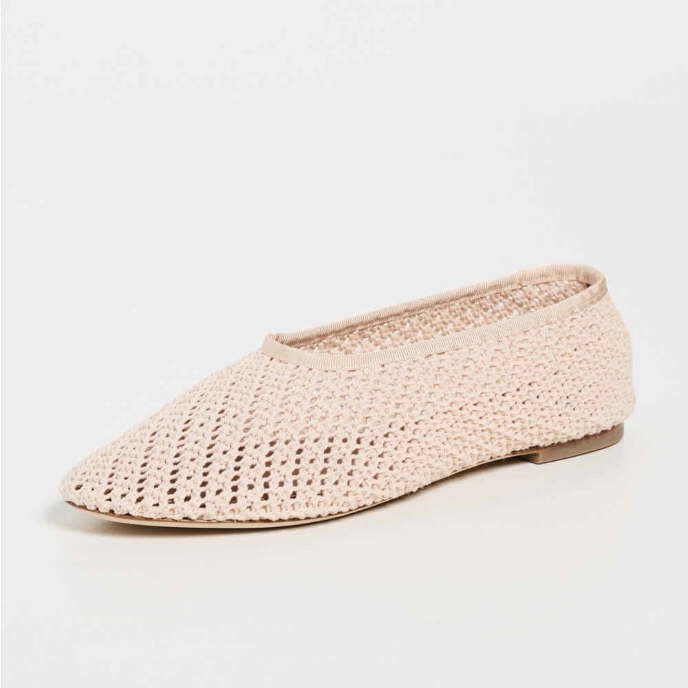 STAUD Alba Ballet Flat in Cream Crochet - Picture 4 of 7